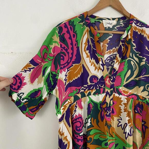 BA&SH Nilly printed short sleeve shift dress sz 4 - Picture 3 of 5